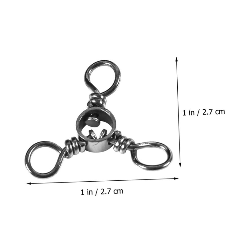 Totority 50pcs Fishing Swivels Connector Way Fishing Swivels for Tackle