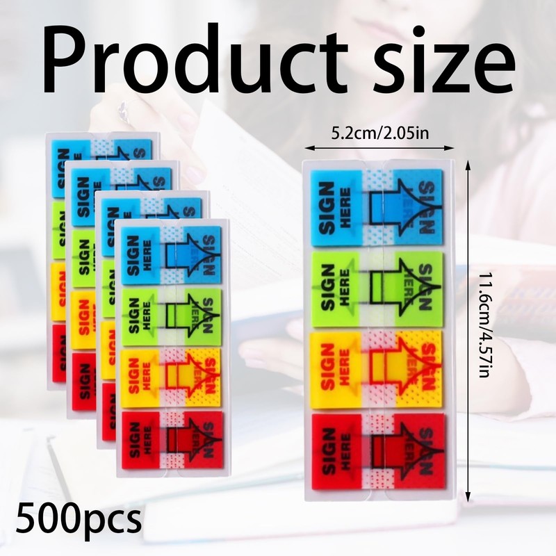 500 Pcs Sign Here Stickers Arrow Labels Stickers Sign Here