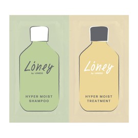 Loney by LONESS Concentrated Serum Trial Pouch, Shampoo 0.1 fl oz (3 ml) & Treatment, 0.1 fl oz (3 ml) Set, Hyper Moist, White Peony Scent