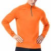 Mens 1/4 Zip Pullover Running Moisture Wicking(Orange,Large)