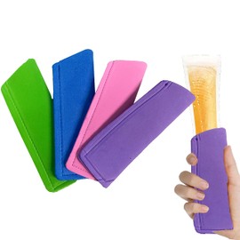 Black Duck Brand Ice Pop Sleeves, 4-Pack Popsicle Holder Bags, Original EVA Freezer Popsicle Covers, 4 Original Colors (4)