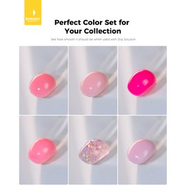 BURANO Poly Extension Gel Nail Kit, 6 Colors Nail Poly Nails Builder Gel Set for Beginner & Professional Using, Poly Nail Gel Kits DIY Starter Kit Nail Art Gift (04 Pink Glitter)