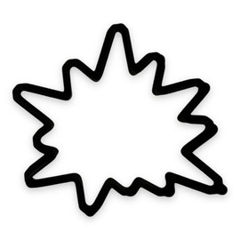 Comic Book Pow Cookie Cutter with Easy to Push Design (4 inches)