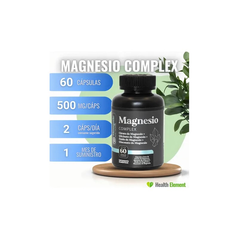 Magnesio Complex Momosie Suplemento Citrato Glicinato Gluconato Óxido Vegano Cápsulas