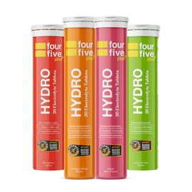 fourfive Hydration Tablets (Discovery Pack) Low Calorie Vitamin Electrolytes, Vegan, Magnesium & Calcium, Sports Hydration - 4x20 Effervescent Tablets