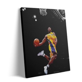 Kobe Bryant Canvas Wall Art Decor - 20X24 inch Iconic Slam Dunk Action Image, Lakers Basketball Legend Tribute with Jersey Number 8, Inspirational Sports Artwork for Home and Office Wall Decoration