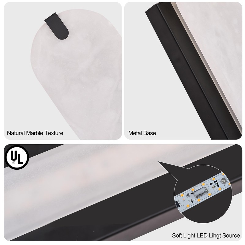 ZEROUNO 14.2 inch Alabaster Wall Sconces, Natural Marble Wall lamp,Dimmable