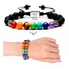 Veraly Brazalete Pulsera Piedra De Lava 7 Chakras Árbol Bodhi