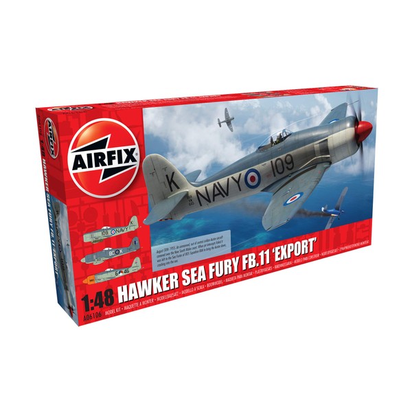 Airfix Hawker Sea Fury FB.11 'Export Edition' 1:48 Military Aircraft Plastic Model Kit A06106