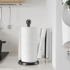 Umbra Tug One-Handed Tear Modern Paper Towel Holder, Black