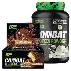 Muscle Pharm Muscle Pharm Combat Protein 2lb Vanilla and Combat Chocolate Peanut Butter Cup Sport Bars