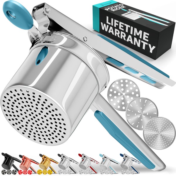 PriorityChef Large 15oz Potato Ricer with 3 Discs, Heavy Duty