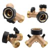 Brass 2-Way Garden Tap Splitter Female 3/4 Y Hose Splitter
