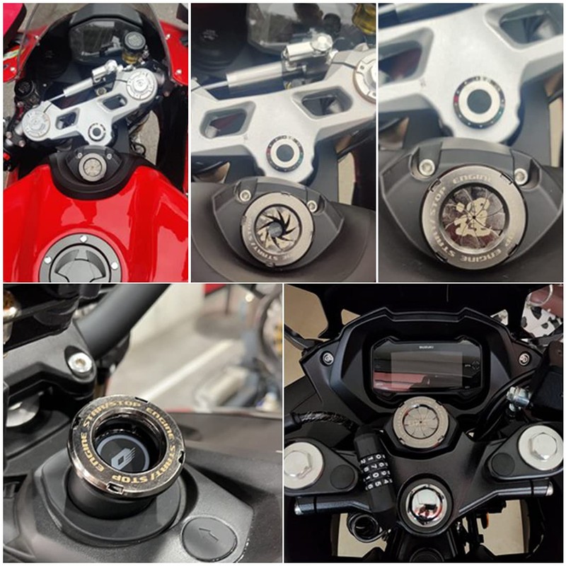 Car Push Start Button Cover Spin Engine Start Stop Button