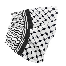 Generic Multifunctional Seamless Polyester Neck Gaiter/Head Scarf/Bandana/Face Cover - Large Size, Black/White