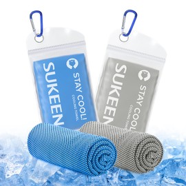 Sukeen Fitness Towel, Cooling Towel, Pack of 2 (101.6 x 30.5 cm), Cooling Towel, Cool Towel, Ice Towel, Gym Towel, Golf Towel, Yoga Towel, Sports Towel, Cooling Towel, Camping Cooling Towel Neck