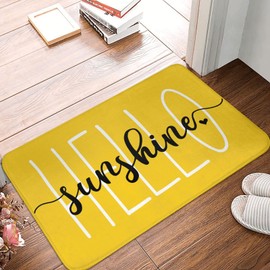 LIXBDHN Hello Sunshine Summer Decorative Door mat,Seasonal Spring Summer Holiday Welcome Floor Yellow Mat for Indoor Outdoor 17 x 29 Inch