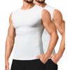 TAILONG White Compression Shirt Men - Athletic Base Layer Sleeveless