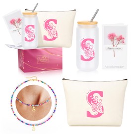 Gifts for Women Teen Girls, Christmas Birthday Gifts for 10 11 12 13 14 15 16 17 18 Year Old Girls Tween Girl Gift for Her Friend Sister Girlfriend Daughter Teen Girl Gifts Trendy Stuff Pink Initial S