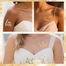 Gold Bachelorette Temporary Tattoos For Women Adult Temporary Tattoo for Bachelorette Party Favor Accessories Decoration