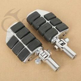 TCMT Chrome Rubber Lion Paw Footrests Foot Pegs Mounts Fit For Harley Softail Standard Softail Springer Classic Softail Deuce Heritage Softail Classic Fatboy 2000-2006