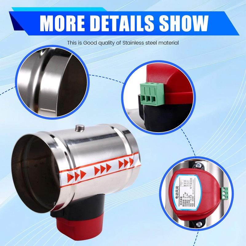 Daiilg 220V Stainless Steel Electric Damper Electric Air Valve Motorized