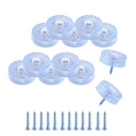 VIEVRE Pack of 12 Rubber Feet, Screw-On Round Rubber Feet for Furniture, Cabinet Feet, Furniture Leg Foot Protection, with Screws, for Desks, Sofas, Chairs, Machines (16 x 7.5 mm)