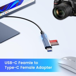AIYEEN USB C Female-to-Female Coupler (2 Pack), USB4.0 Type C Connector 40Gbps 100W Data Transfer Connector Fast Charge Type C OTG for TV PC Laptop Tablet Phone and More USB-C Devices