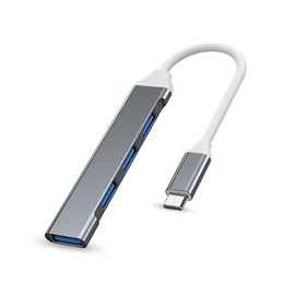 Hub USB C 3.0 USB Splitter USB Port 4 in 1 with 1 USB 3.0 Port and 3 USB 2.0 Ports Compatible with MacBook Pro Windows Laptops and Other Devices with USB C Port Grey