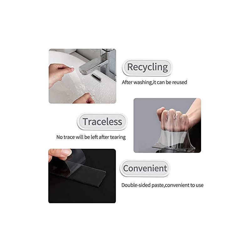 SansRealmL SansRealmL 3 Stück Nano Tape, Nano Klebeband Doppelseitig Stark,