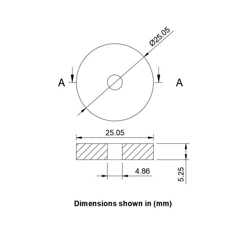 Flat Tap Washer 3/4" BSP Replacement Tap Washer 25mm Diameter