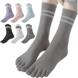 KBAKOSA 6 Pairs Toe Socks Women, Multicolor Toe Separator Socks for Yoga Running Athletic