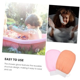 BIUDECO 2pcs Skin Friendly Exfoliating Shower Gloves Durable Mitts for Skin Cleansing Bathing Supply for Home Hotels and Dormitories Comfortable and Lightweight Design