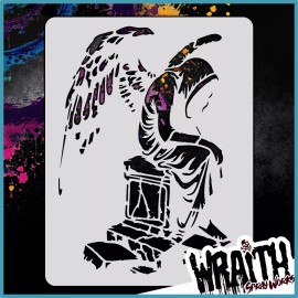 Wraith SprayWorks Cemetery Statue #3 - Reusable Airbrush Stencil Template