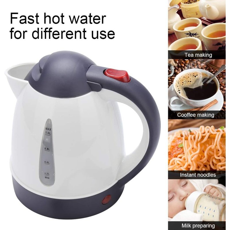 Portable Electric Travel Kettle, 12V Car Water Heater, 1000ml Capacity,