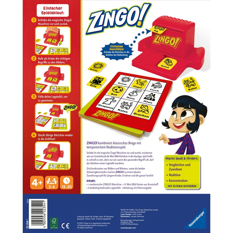 Ravensburger 22354 Zingo! Children's Game from 4 Years, for 2-6