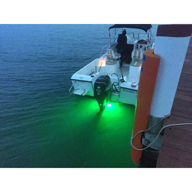 BoatPlugLight.com GREEN GTY UNDERWATER LED BOAT DRAIN PLUG TRANSOM LIGHT