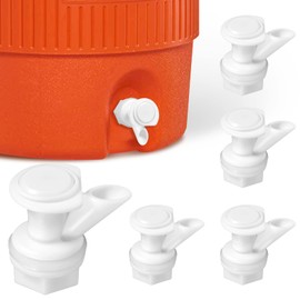 3 espigas de agua con botón de presión, repuesto de plástico blanco, espiga reutilizable compatible con Igloo de 2, 3, 5 y 10 galones, sin BPA, espiga duradera de 5 galones (blanco)