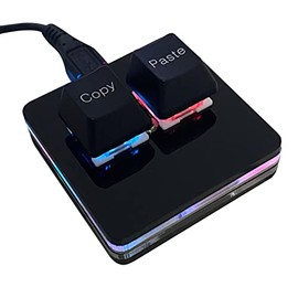 BTXETUEL Copia y pega Teclado de 2 teclas SAYO OSU Teclado Hotswap Teclado mecánico para juegos con una sola mano Interruptor Cherry Switch RGB retroi