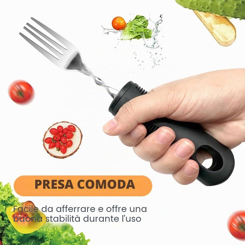 Parkinson - Posate con manico spesso, per anziani e disabili,