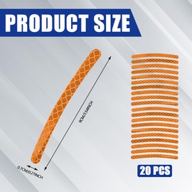 Rebvugr 20PCS Reflective Car Wheel Decorative Stripe Stickers, Night Safety Warning Tape Sticker, Anti-Scratch Tire Rims Sticker, Car Accessories Fluorescent Decals for Vehicles (Orange)