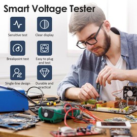 Bwaliffury E27 with VDE Voltage Tester, Voltage Test Pin, Contactless Current Tester, 12-250V (AC/DC), Voltage Tester Non Contact for Household Appliances and Sockets