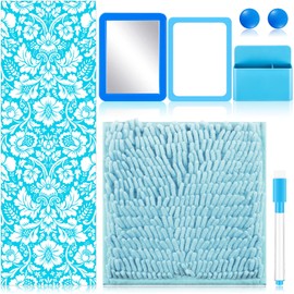Timgle 8 Pcs Locker Accessories Kit Magnetic Locker Wallpaper Organizer Mirror Magnet Nails Whiteboard with Dry Erase Marker Set for School Coat Lockers Decorations Supplies(Flower)