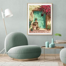 Pintura por Números 40 * 50cm,Pintar por Numeros para Adultos con 2 ganchos de metal,Pintura con Numeros para Adultos,Fácil de entender, relajante y a