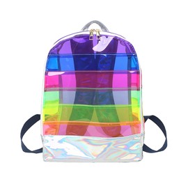 QUINTRA New Multipurpose Backpack Women Transparent Fairy Jelly Bag Kids Backpacks Boys 2, purple, One Size