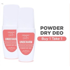 Organic Skin Japan Intensive Whitening Underarm Powder Dry Deodorant 2 Bottles