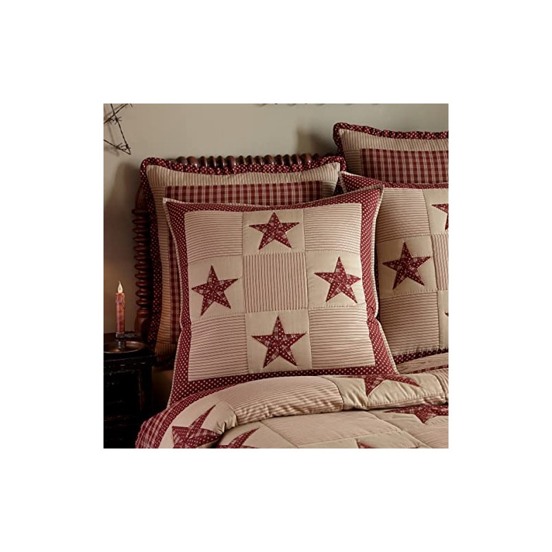 Park Designs Red Sturbridge Patch Euro Sham