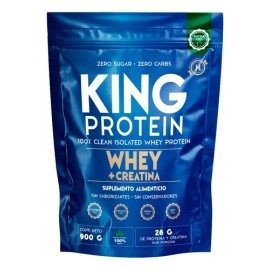 King Protein Whey  Creatina 900g - Polvo Nutricional Sabor Natural                                                                                    