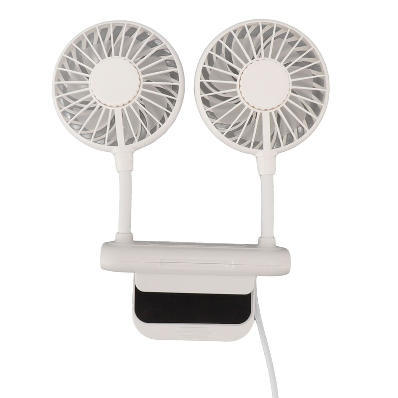 White Desktop Screen Fan with Adjusting Clip 3 Gear 360°