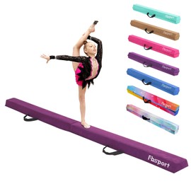 FBSPORT 8ft Balance Beam: Folding Floor Gymnastics Equipment for Kids Adults,Non Slip Rubber Base, Gymnastics Beam for Training, Practice, Physical Therapy and Professional Home Training